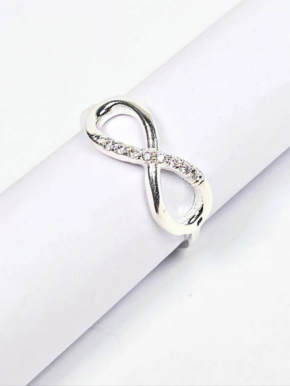Infinity Promise Ring CZ Love Symbol 925 Sterling Silver Anillo Infinito